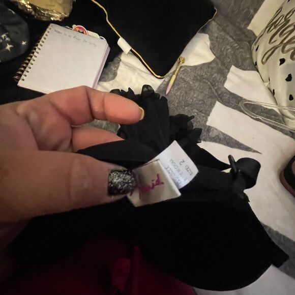 Vintage plus size 2 torrid corset bustier w/ruffle hem & garter straps - Picture 5 of 6